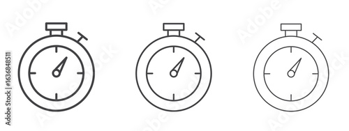 Timer icon vector Graphics. Black thin lines icons