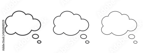 Think bubble icon vector Graphics. Black thin lines icons
