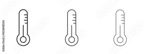 Thermometer icon vector Graphics. Black thin lines icons