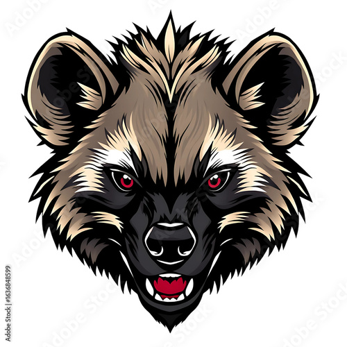 Hyena head, hyena head logo, multiple colors to make it more visible and attractive, close-up, transparent background