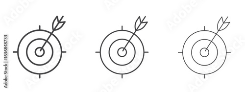 Target icon vector Graphics. Black thin lines icons