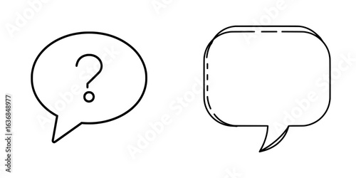 Modern flat icon for apps and websites, represented as a question bubble or FAQ
