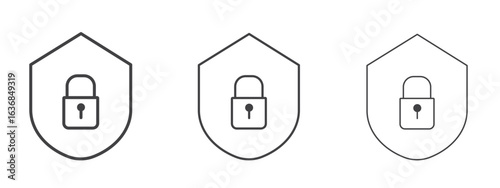 Security lock icon vector Graphics. Black thin lines icons