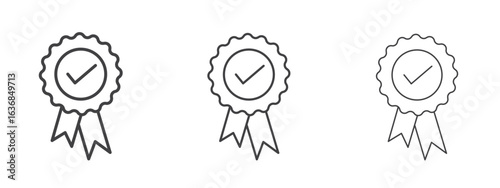 Rosette icon vector Graphics. Black thin lines icons