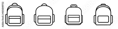 Backpack with straps and a flat design, a modern icon suitable for apps and websites, resembling a schoolbag