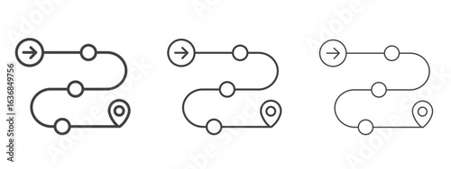 Roadmap icon vector Graphics. Black thin lines icons