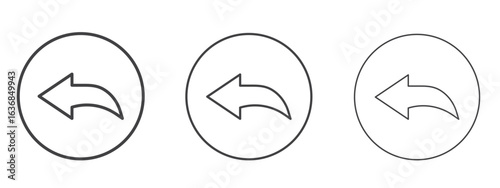Reply icon vector Graphics. Black thin lines icons