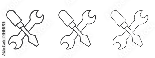 Repair tools icon vector Graphics. Black thin lines icons