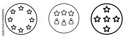 Flat modern icon representing customer experience or a 5-star satisfaction rating for review apps and websites