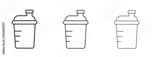 Protein shake icon vector Graphics. Black thin lines icons