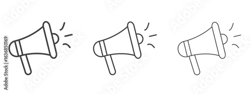 Promotion icon vector Graphics. Black thin lines icons