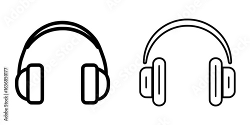 Flat modern icon for apps and websites representing customer service or customer support headset or headphones