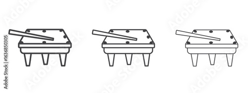 Pool table icon vector Graphics. Black thin lines icons