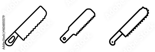 Modern flat icon of a hand saw or handsaw for use in carpentry on apps and websites