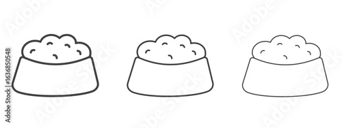 Pet food icon vector Graphics. Black thin lines icons