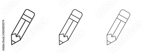 Pencil icon vector Graphics. Black thin lines icons