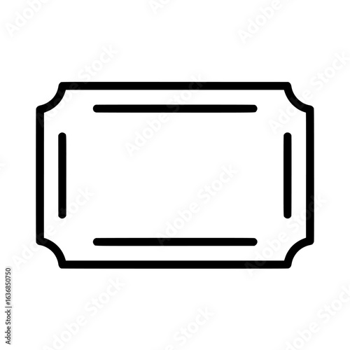 Modern apps and websites often feature a movie ticket stub or theater admission with distinctive perforation line art as an icon