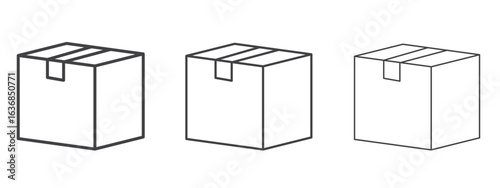 Package icon vector Graphics. Black thin lines icons