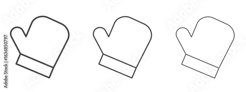 Oven mitt icon vector Graphics. Black thin lines icons