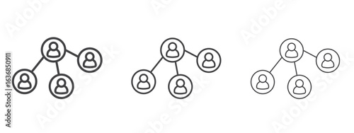 Network icon vector Graphics. Black thin lines icons