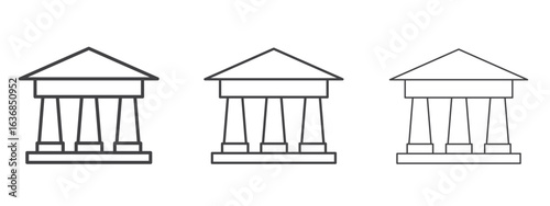 Museum icon vector Graphics. Black thin lines icons