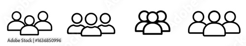 Flat icon for apps and websites representing a group of people or users or friends