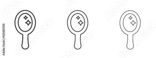 Mirror icon vector Graphics. Black thin lines icons