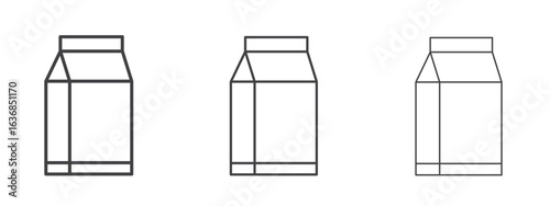 Milk carton icon vector Graphics. Black thin lines icons