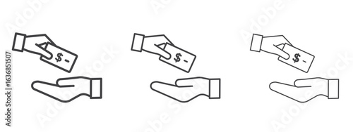 loan icon vector Graphics. Black thin lines icons