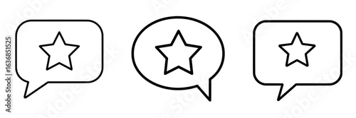 Icon for apps and websites representing reputation management or customer review line art