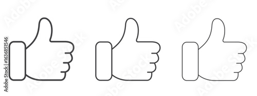 Like icon vector Graphics. Black thin lines icons