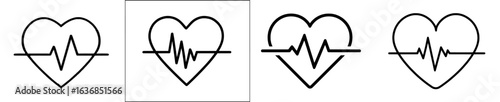 A flat icon representing a heartbeat or pulse is suitable for medical apps and websites
