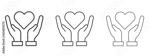 Life insurance icon vector Graphics. Black thin lines icons