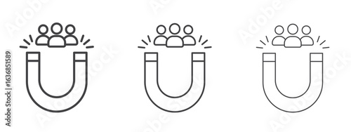 Lead generation icon vector Graphics. Black thin lines icons