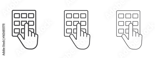 Keypad icon vector Graphics. Black thin lines icons