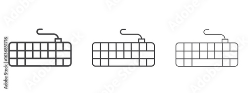 Keyboard icon vector Graphics. Black thin lines icons