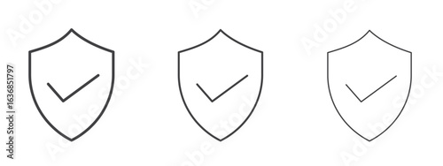 Insured icon vector Graphics. Black thin lines icons
