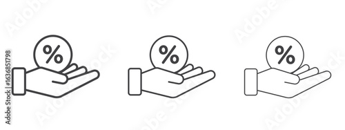 Interest icon vector Graphics. Black thin lines icons