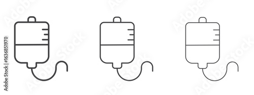 IV bag icon vector Graphics. Black thin lines icons