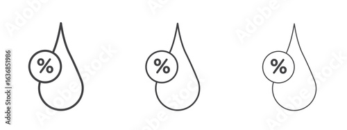Humidity icon vector Graphics. Black thin lines icons