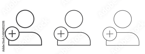 Follower icon vector Graphics. Black thin lines icons