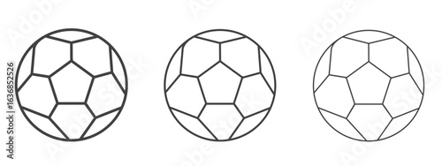 Football icon vector Graphics. Black thin lines icons
