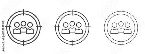 Focus group icon vector Graphics. Black thin lines icons