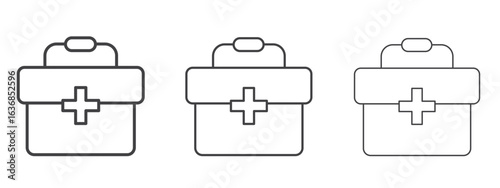 First aid kit icon vector Graphics. Black thin lines icons