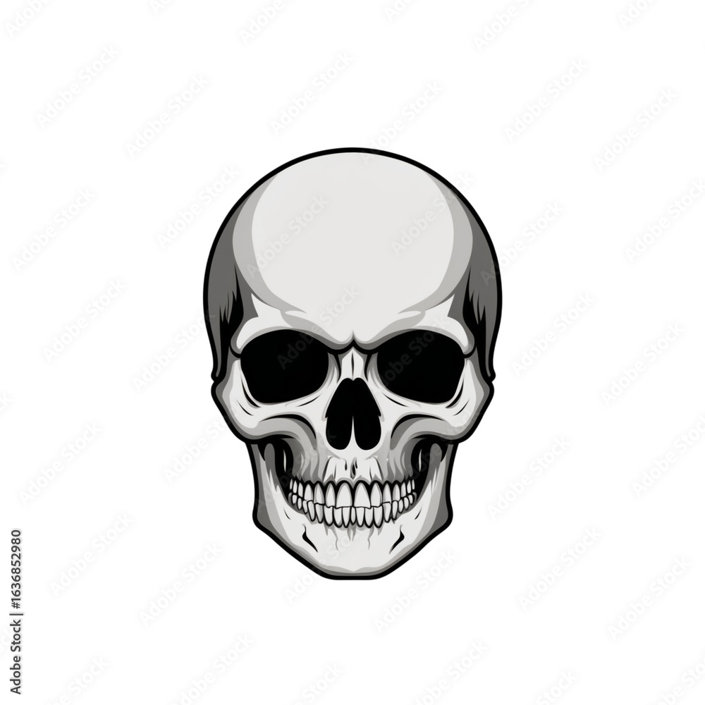 Fototapeta premium Detailed skull illustration transparent background graphic design