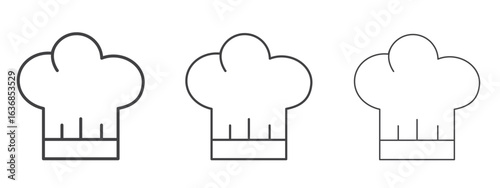 Chef hat icon vector Graphics. Black thin lines icons