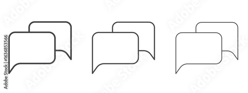 Chat bubble icon vector Graphics. Black thin lines icons