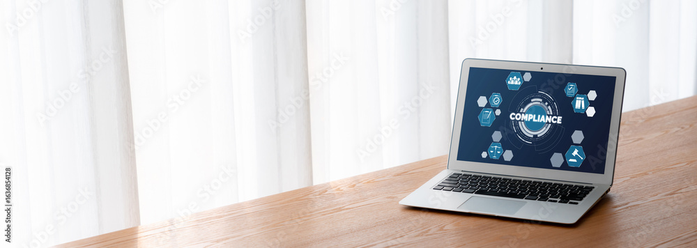 Fototapeta premium Compliance system for modish online corporate business to meet quality standard