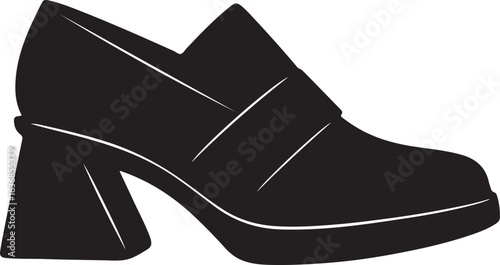 Low Heel Slip On Loafer Shoe Silhouette
