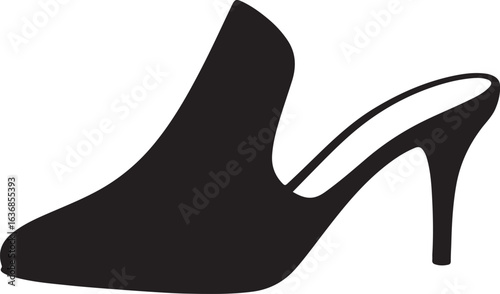 Open Back Mule Heel Shoe Silhouette